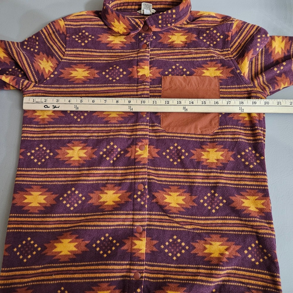 Duluth Trading Co Womens Fleece Shirt Jacket Southwestern Purple Orange M Aztec - Picture 6 of 6